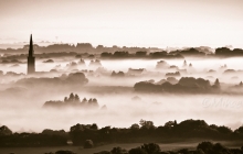 Plounéour-Ménez dans le brouillard